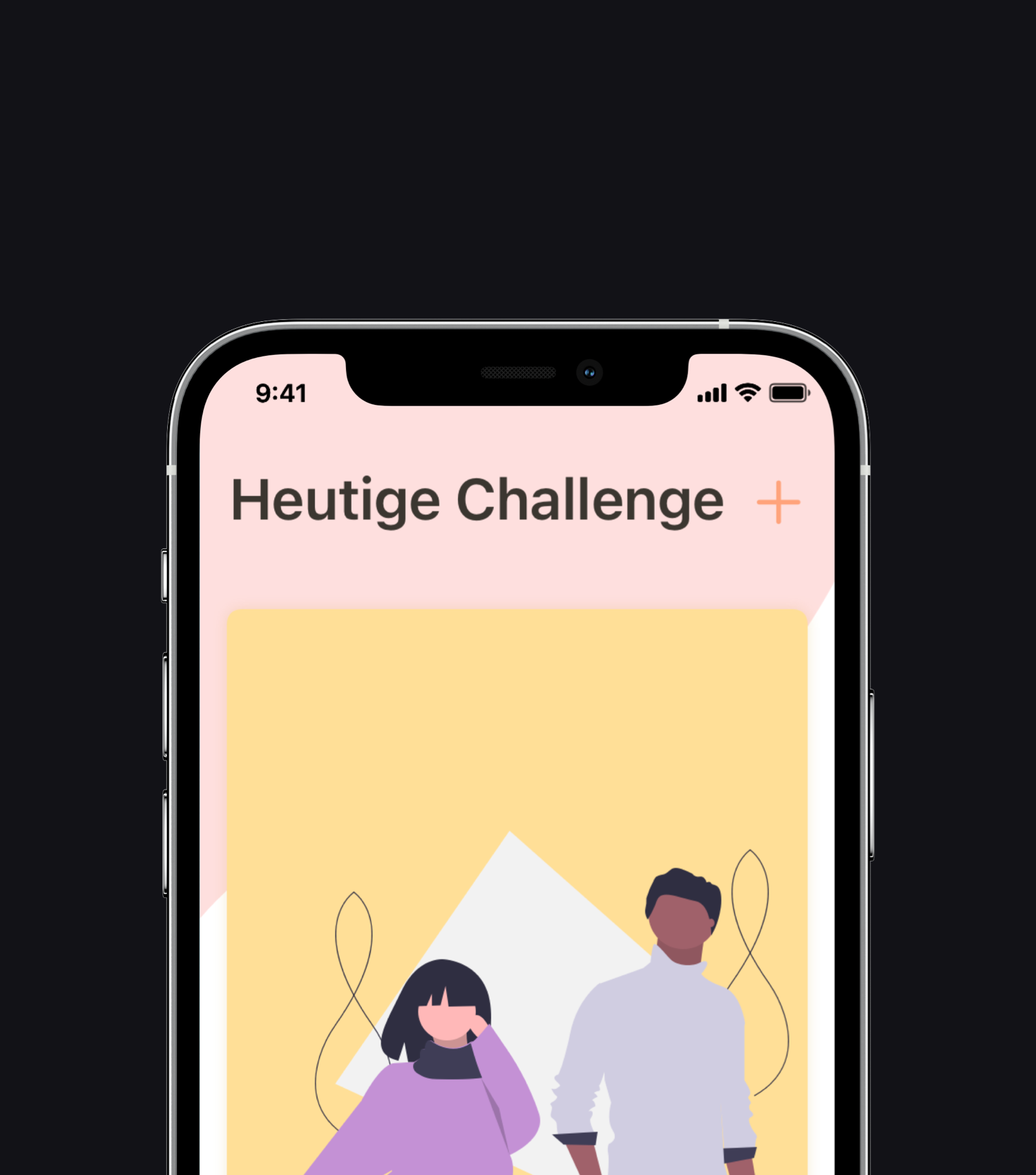 App concept for a challenge yourself type app